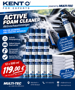 KENT 12x500ml Active Foam Cleaner + 6 Mikrofasertücher